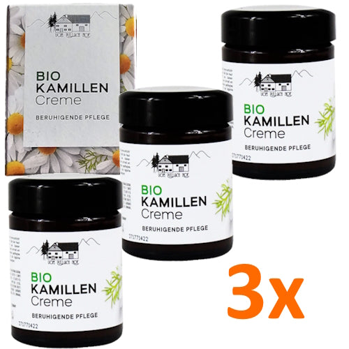 3x Bio KAMILLEN Creme beruhigend Gesichts und Haut Pflege Kamille Salbe 100 ml
