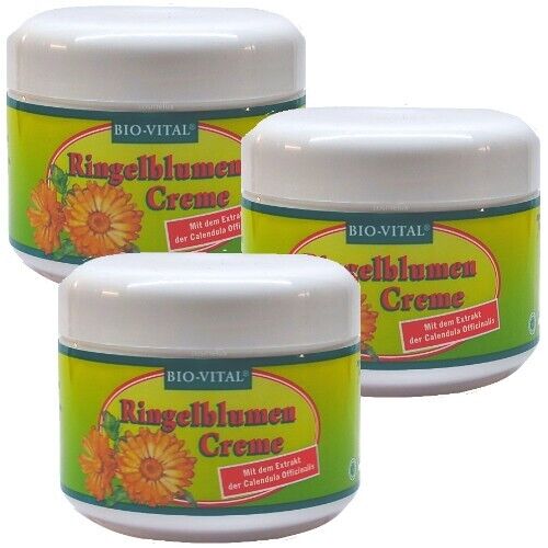 BIO-VITAL Ringelblumen Creme Balsam Haut Pflege Salbe Calendula Extrakt 125ml 3x