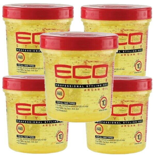 Eco Styler Professional Haar Styling Gel Marokka Argan Öl Stark 473ml 5er Pack