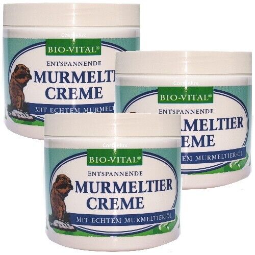 BIO-VITAL Murmeltier Creme Balsam Entspannung Murmeltieröl Salbe 250ml 3er Pack