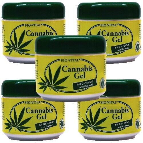 BIO-VITAL Cannabis GEL Hanfcreme Salbe Körpercreme m.Beinwell 125ml 5er P.