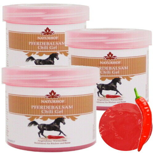 Horse Balm Chili Gel Horse Gel Horse Ointment Warming from Naturhof 250ml 3-pack
