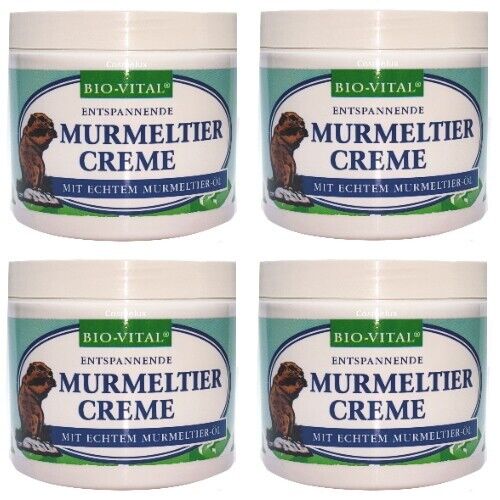 BIO-VITAL Murmeltier Creme Balsam Entspannung Murmeltieröl Salbe 250ml 4er Pack