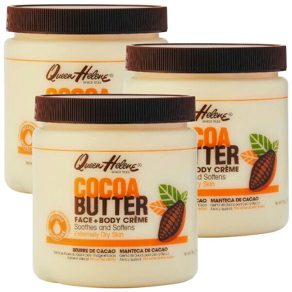 Queen Helene Cocoa Kakao Butter Face+Body Creme Extrem Trockene Haut 425g 3er P.