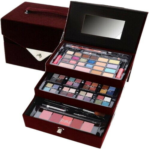 Makeup Case Velvet Beauty Case Cosmetics Make-up Makeup SET 75 pieces NEW (e04)