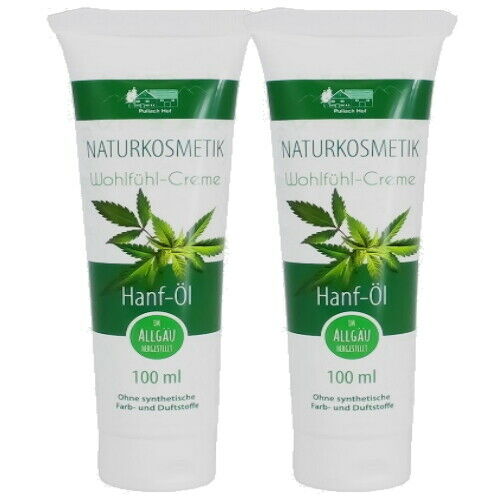 Hemp Oil Cream Anti-Aging Skin Cream Hemp Oil Care Lotion without fragrances 100ml 2x