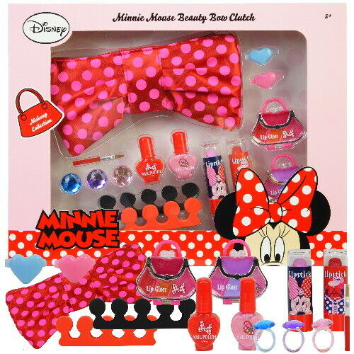 Children MINNIE MOUSE Beauty Cosmetics Ligloss Make-up SET 21 pieces (e87)