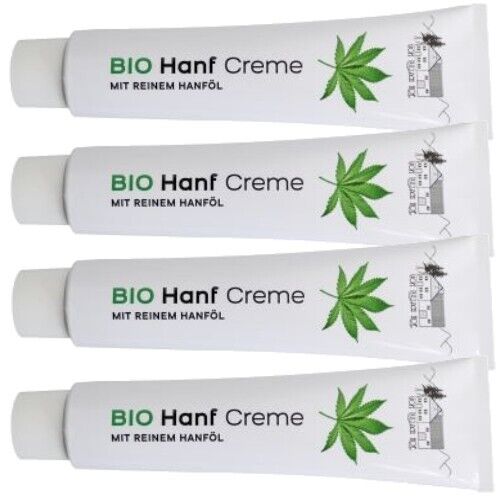 ORGANIC Hemp Oil Cream Anti-Aging Skin Cream Hemp Oil Care Lotion Pullach 100ml 4-pack