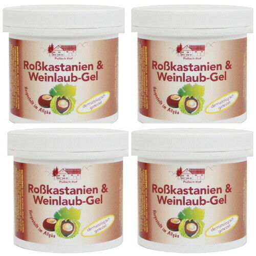 Roßkastanien und Weinlaub-Gel vom Pullach Hof Rosskastanien Balsam 250 ml 4er P.