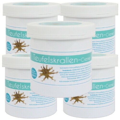 Teufelskrallen Creme Feuchtigkeitscreme Wohltuend Belebend vom Pullach 500ml 5er