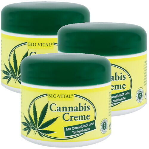 BIO-VITAL Cannabis Hemp Cream Body Cream with Devil's Claw 125ml 3-pack