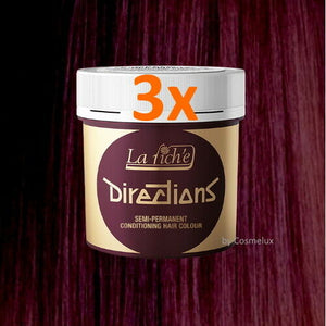 LaRiche Directions Haarfarbe Dark tulip Direktziehende Haartönung 88ml 3er Pack