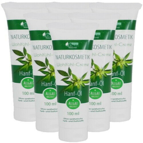 Hemp Oil Cream Anti-Aging Skin Cream Hemp Oil Care Lotion without fragrances 100ml 6x