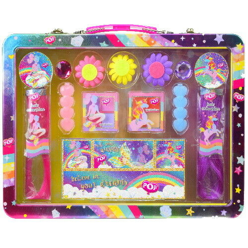 Kinder Haar Kosmetik MAGISCH SCHÖN + Lidschatten Wasserbasis 18teilig WoW (79)