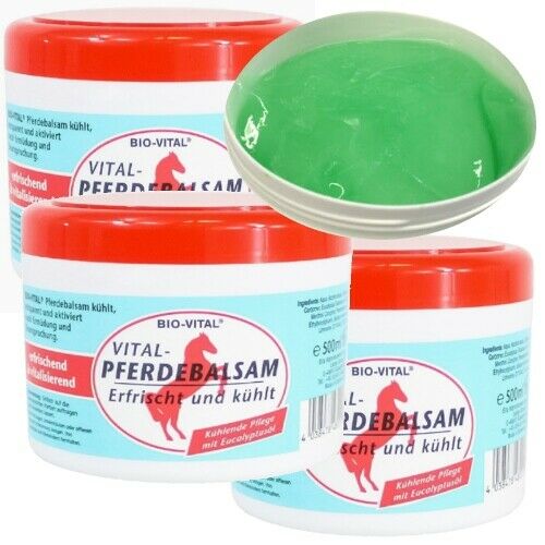 Pferdebalsam Pferdesalbe Salbe Balsam Gel Sportgel kühlend 500ml Bio-Vital 3er Pack