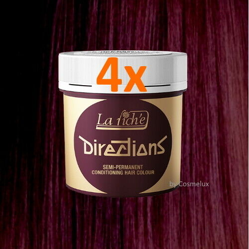 LaRiche Directions Haarfarbe Dark tulip Direktziehende Haartönung 88ml 4er Pack
