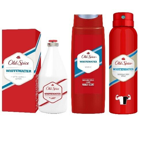Old Spice Whitewater After Shave Lotion + Showergel + Deospray 3er SET