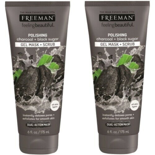 Freeman Charcoal + Scrub Gel Mask Peeling Mask Large 175ml 2-pack