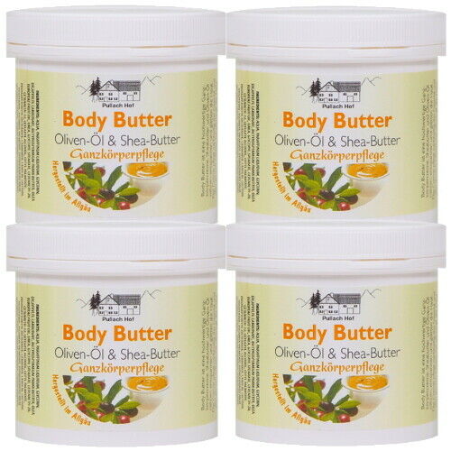Body Butter Whole Body Care Cream Olive Oil Shea Butter Pullach Hof 250ml 4 Pack