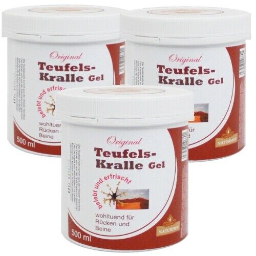 Devil's Claw Gel Moisturizer Soothing Invigorating from Naturhof 500ml 3-pack