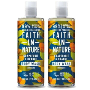 Faith in Nature Grapefruit & Orange Body Wash VEGAN Parabenfrei 400ml 2er Pack