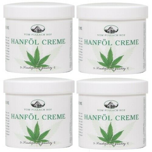 Hanf Hanföl Creme für die Pflege trockener und reifer Haut 250 ml 4er Pack