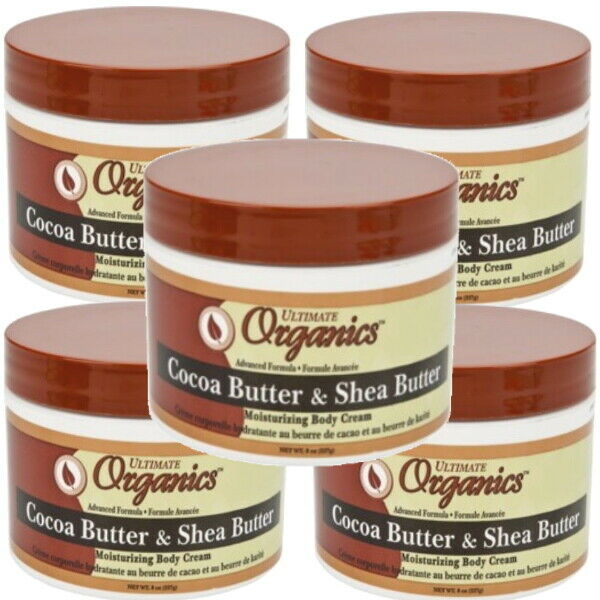 Ultimate Organics Kakao Butter und Sheabutter Feuchtigkeits Körpercreme 237ml 5x