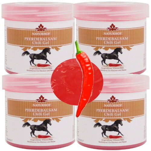 Horse Balm Chili Gel Horse Gel Horse Ointment Warming from Naturhof 250ml 4-pack
