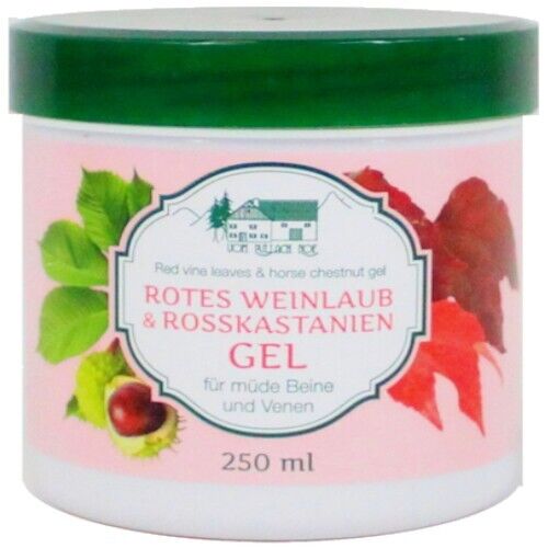Rotes Weinlaub & Rosskastanien Gel für müde Beine Venen Vom Pullach Hof 250ml