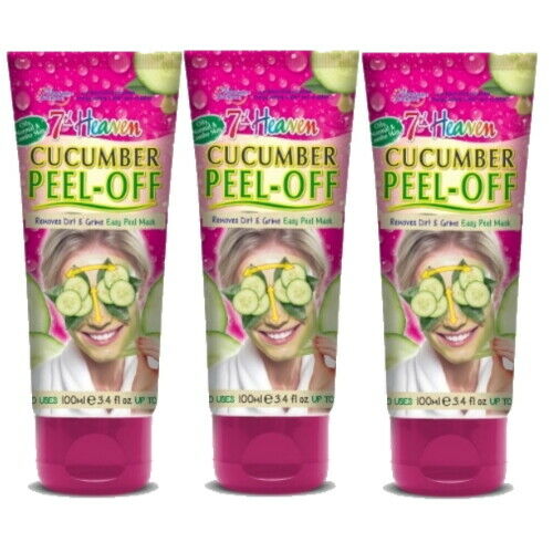 7th Heaven Face Mask Cucumber Peel-off Gurken Maske Große Tube 100ml 3er Pack