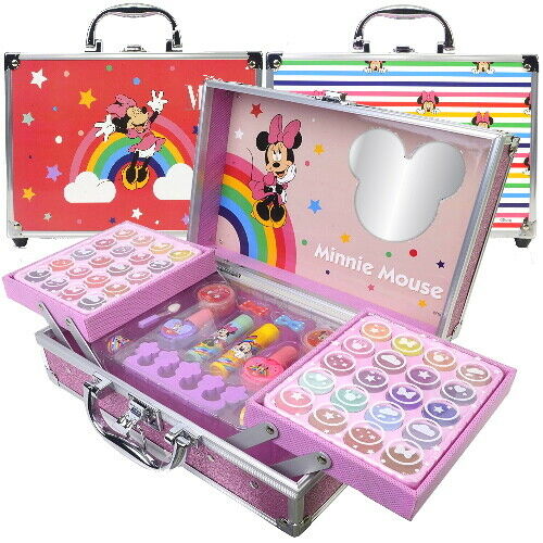 Children MINNIE MOUSE Super Beauty Cosmetics Ligloss Make-up Case 54 pieces (e89)