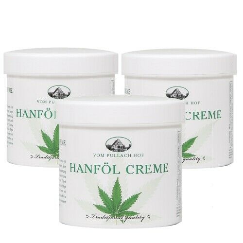 Hanf Hanföl Creme für die Pflege trockener und reifer Haut 250 ml 3er Pack