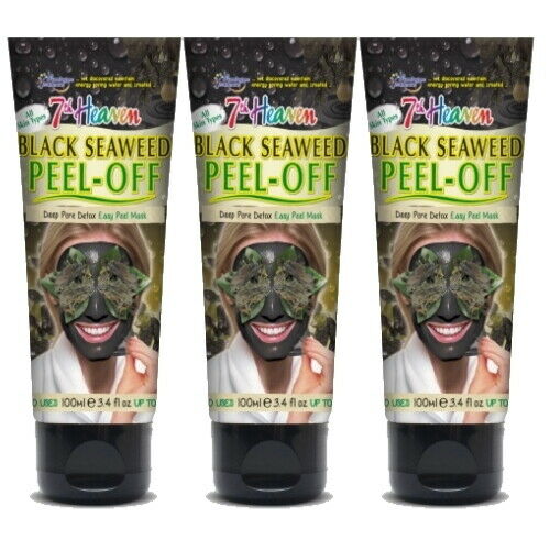 7th Heaven Face Mask Black Seaweed Peel-off Seetang Maske Große Tube 100ml 3x