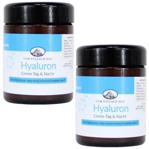 Hyaluron Creme Tag &Nacht vom Pullach Hof Feuchtigkeitscreme Anti Aging 100ml 2x