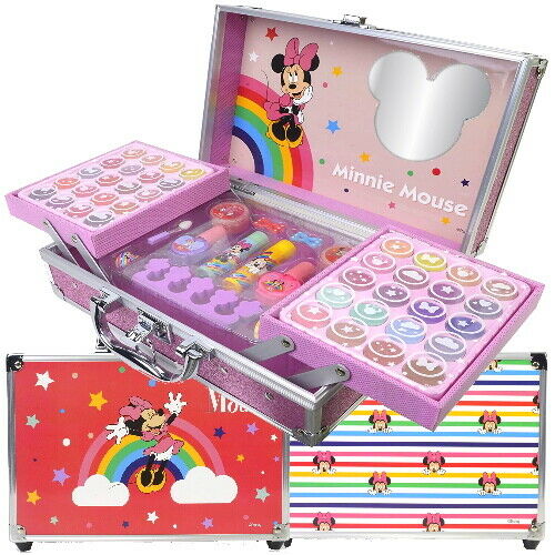 Great MINNIE MOUSE Girls Beauty Cosmetics Ligloss Make-up Case 54 pieces (e89)