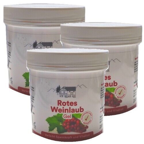 Rotes Weinlaub Gel Balsam verleiht Spannkraft, vitalität für Müde Beine 250ml 3x