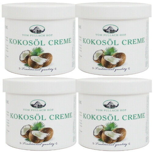 Kokosöl Creme Feuchtigkeitspflege trockene Haut Kokoscreme 250ml 4er P.