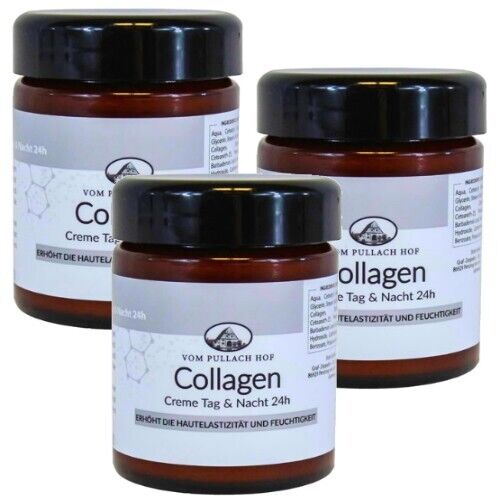 COLLAGEN CREME Tag &Nacht 24h Feuchtigkeitscreme Hautpflege 100ml 3x