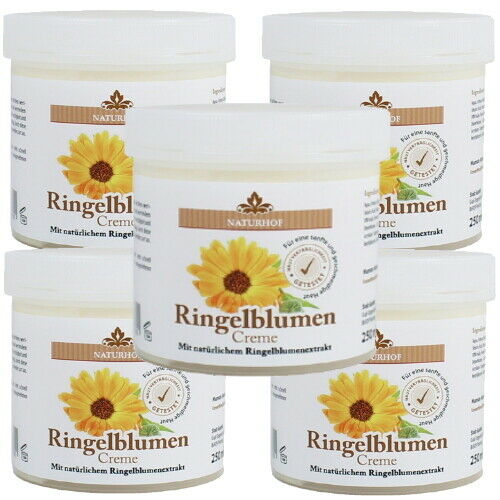 Ringelblumen Creme Balsam Naturhof Hautpflege Handcreme Lippencreme 250ml 5er P.