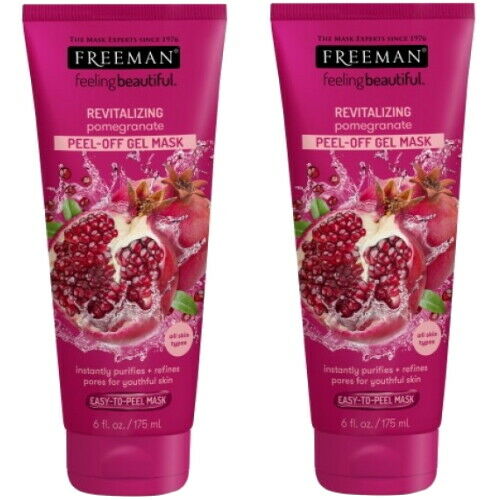 Freeman Peel-off Gel Mask Granatapfel Revitalisierende Maske Große Tube 175ml 2x