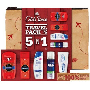 Old Spice Reiseset 5in1 CAPTAIN Deo+Showergel+ H&S + Gillette + Oral-B + Tasche