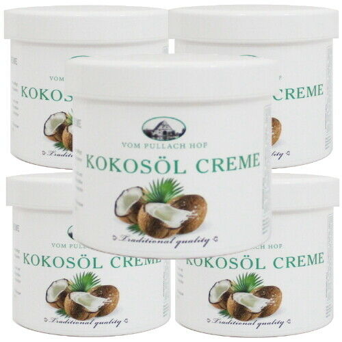 Kokosöl Creme Feuchtigkeitspflege trockene Haut Kokoscreme 250ml 5er P.