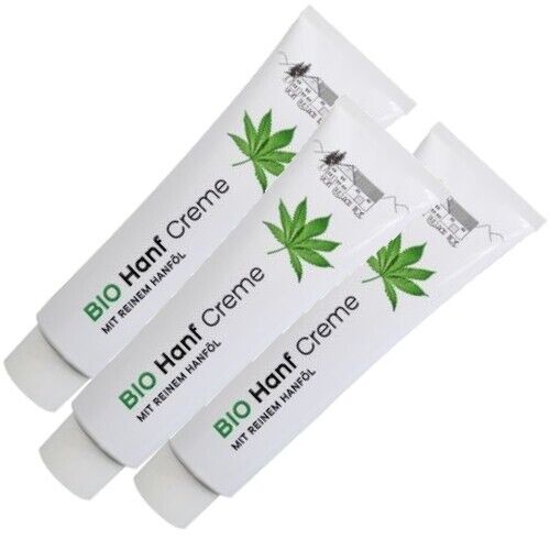 ORGANIC Hemp Oil Cream Anti-Aging Skin Cream Hemp Oil Care Lotion Pullach 100ml 3-pack