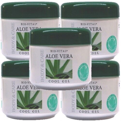 Bio-Vital Aloe Vera COOL Gel spendet Feuchtigkeit Beruhigt Hautpflege 125ml 5er