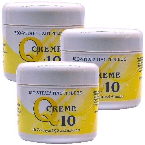 BIO-VITAL Q 10 Coenzyme Cream Allantoin Face Neck Decollete Care 125ml Pack of 3.