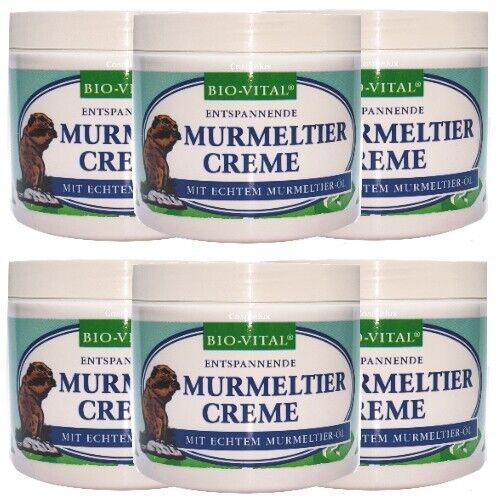 BIO-VITAL Murmeltier Creme Balsam Entspannung Murmeltieröl Salbe 250ml 6er Pack