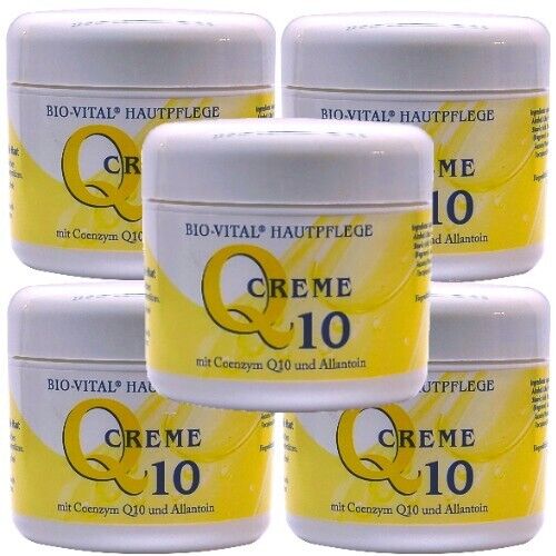 BIO-VITAL Q 10 Coenzyme Cream Allantoin Face Neck Decollete Care 125ml 5-Pack.