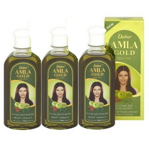 Dabur Amla GOLD Hair Oil Indian Gooseberry Ayurvedic Hair Oil 200ml Pack of 3