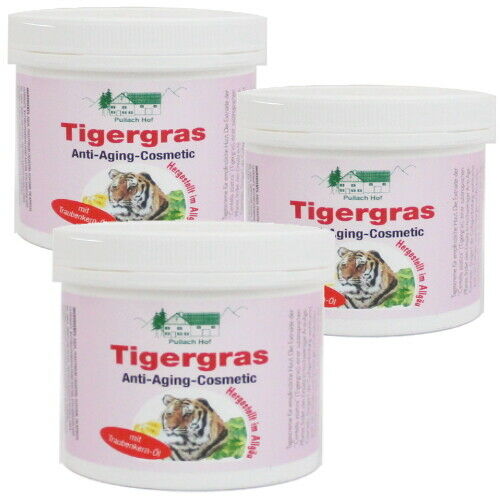 Tigergrass Anti-Aging Cream from Pullach Hof 250ml Moisturizing Day Cream 3 Pack