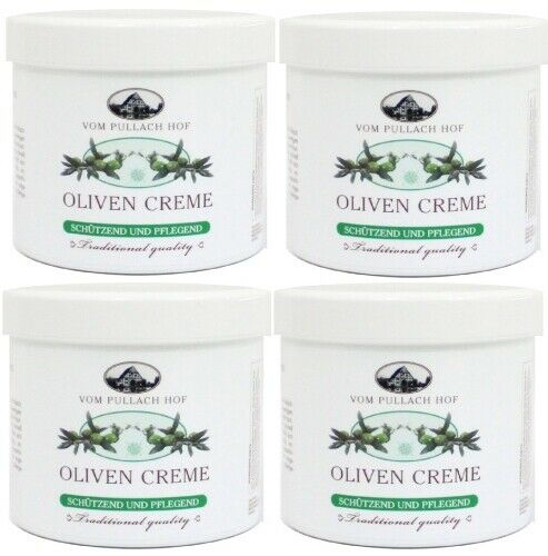 Olive Oil Cream Day Cream from Pullach Hof Protective Nourishing 250ml 4 Pack